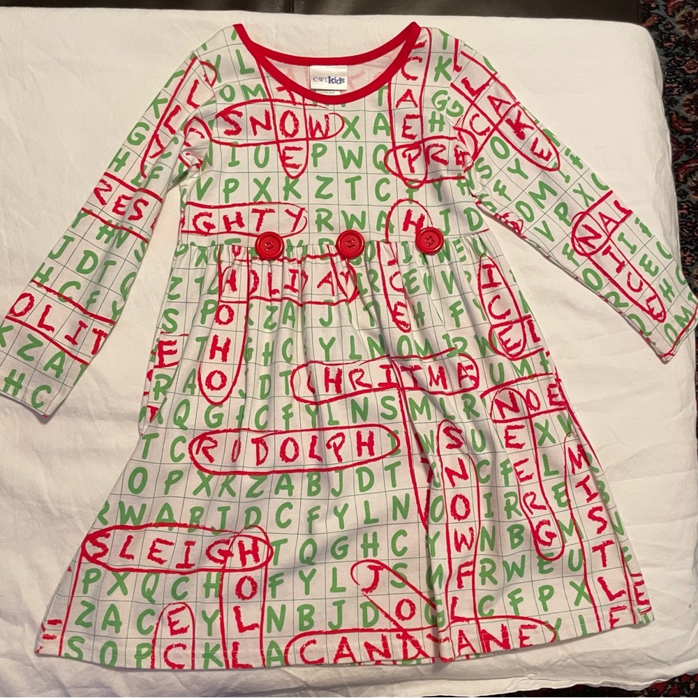 CWD Kids long sleeve Christmas dress size 5-6